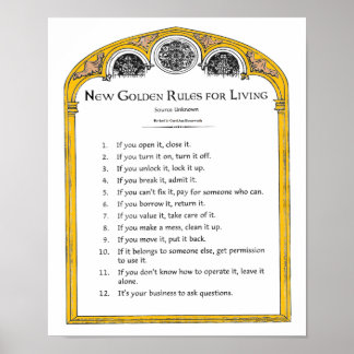 Nieuwe gouden regels voor het leven poster