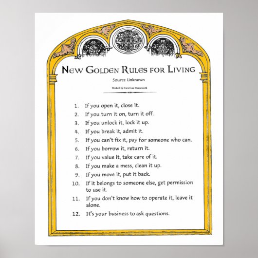 Nieuwe gouden regels voor het leven poster (Voorkant)