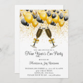 Nieuwe gouden zwarte ballonnen kaart (Voorkant / Achterkant)