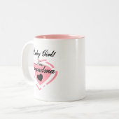 Nieuwe Grandma Baby Girl-overhemden en -cadeaus Tweekleurige Koffiemok (Voorkant links)