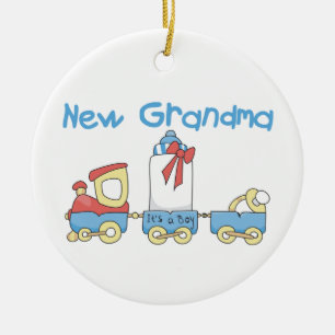 Nieuwe Grandma-Train Gifts Keramisch Ornament
