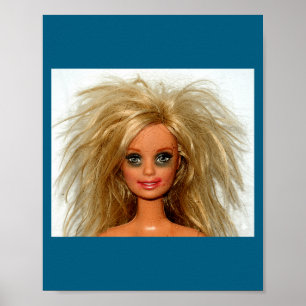 Nieuwe grappige distressed blonde poppengezicht me poster