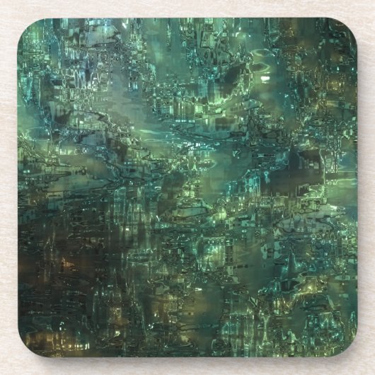 Nieuwe Green Glass-effect Cork-Backed Eco Onderzet Onderzetter (Voorkant)