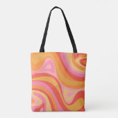 Nieuwe Groef Retro Abstract Patroon Aangepast Tote Bag (Achterkant)