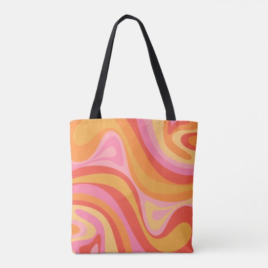 Nieuwe Groef Retro Abstract Patroon Aangepast Tote Bag (Achterkant)