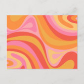 Nieuwe Groef Retro Abstract Patroonroze en Oranje Briefkaart (Voorkant)