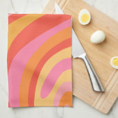 Nieuwe Groef Retro Abstract Patroonroze en Oranje Theedoek (Quarter Fold)