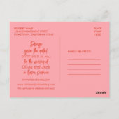 Nieuwe Groef Retro Abstract Roze en Oranje Briefkaart (Achterkant)