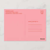 Nieuwe Groef Retro Abstract Roze Oranje Dank Je Briefkaart (Achterkant)