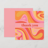 Nieuwe Groef Retro Abstract Roze Oranje Dank u (Voorkant / Achterkant)