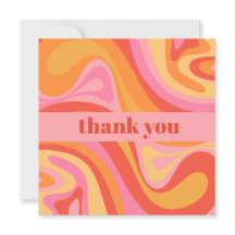 Nieuwe Groef Retro Abstract Roze Oranje Dank u