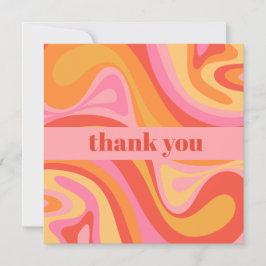 Nieuwe Groef Retro Abstract Roze Oranje Dank u