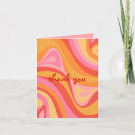 Nieuwe Groef Retro Abstract Roze Oranje Dank u