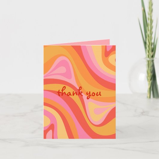 Nieuwe Groef Retro Abstract Roze Oranje Dank u (Voorkant)