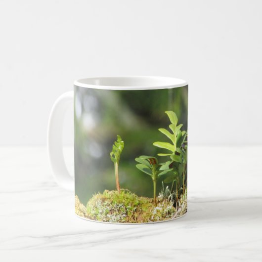 Nieuwe Groei Fern Moss Natuur Enthusiast Green Pla Koffiemok (Voorkant links)