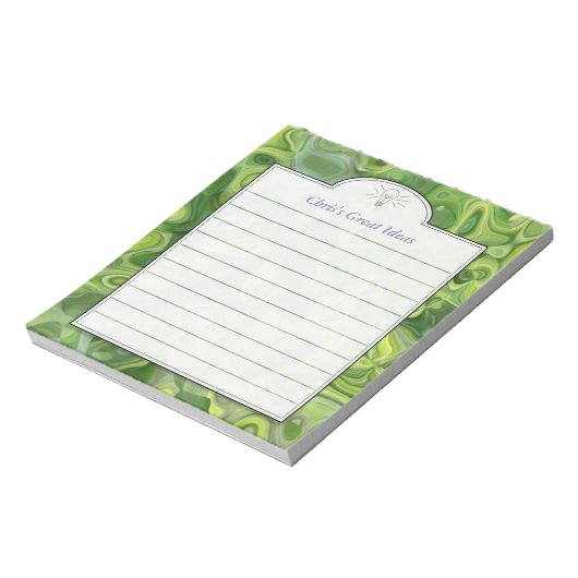 Nieuwe groene, Abstracte lijst met aangepaste kuns Notitieblok (Linkerzijde)