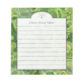 Nieuwe groene, Abstracte lijst met aangepaste kuns Notitieblok (Voorkant)