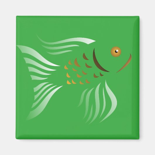 Nieuwe groene achtergrond voor Goldfish Vector Gra Magneet (Voorkant)