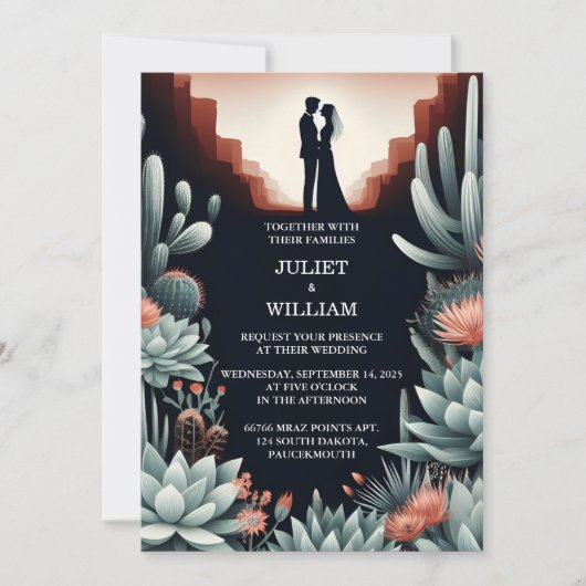 Nieuwe Groene Boho Blad Woestijn Cactussen Succule Kaart (Voorkant)