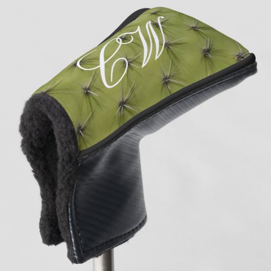 Nieuwe groene cactus drukken golfcadeau voor acces golfheadcover (3/4 voorkant)