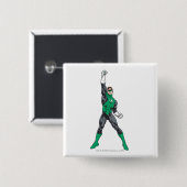 Nieuwe groene lantaarn 2 vierkante button 5,1 cm (Voorkant /achterkant)