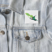 Nieuwe groene lantaarn 5 vierkante button 5,1 cm (In situ)