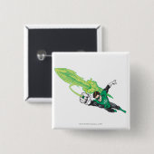 Nieuwe groene lantaarn 5 vierkante button 5,1 cm (Voorkant /achterkant)