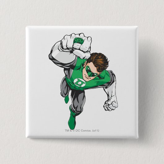 Nieuwe groene lantaarn 6 vierkante button 5,1 cm (Voorkant)