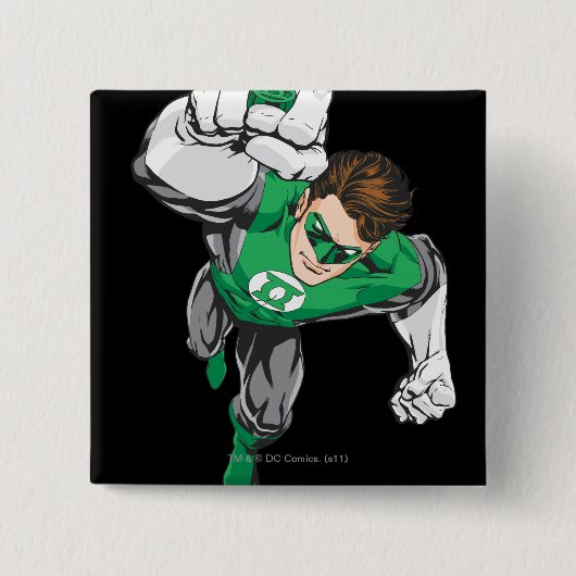 Nieuwe groene lantaarn 6 vierkante button 5,1 cm (Voorkant)