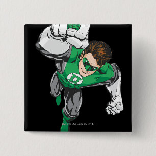 Nieuwe groene lantaarn 6 vierkante button 5,1 cm