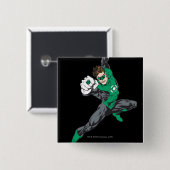 Nieuwe groene lantaarn 7 vierkante button 5,1 cm (Voorkant /achterkant)