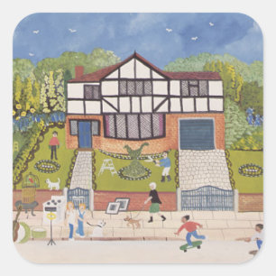 Nieuwe groep vierkante sticker