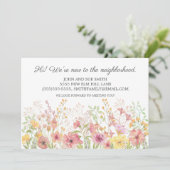 Nieuwe Groepering Inleiding Roze Gele Floral Aankondiging (Staand voorkant)