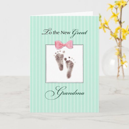 Nieuwe Grootgrootmoeder van de Groene Grootdochter Kaart (Gele Bloem)