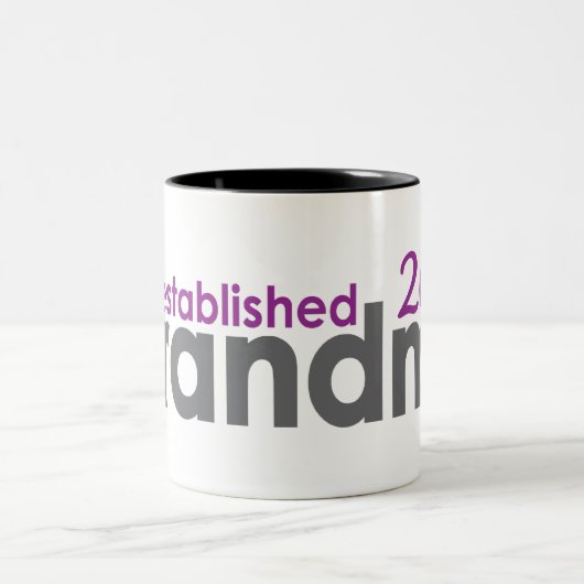 Nieuwe grootmoeder opgericht in 2012 tweekleurige koffiemok (Center)