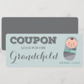 Nieuwe Grootouder Aankondiging Coupon voor Kleinki (Voorkant / Achterkant)