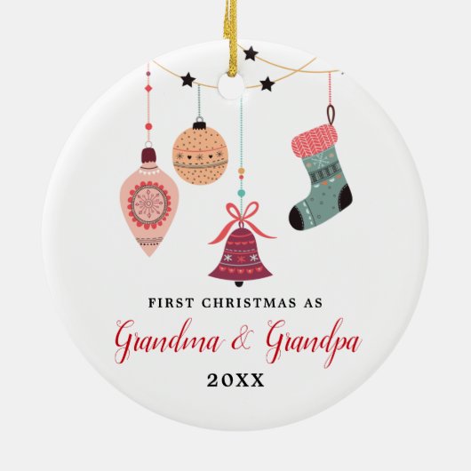 Nieuwe grootouders - Aangepaste opa Keramisch Ornament (Achterkant)