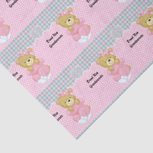 Nieuwe grootouders, edele baby Girl Tissuepapier (Detail)