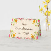 Nieuwe grootouders Est. 2020  Bloemenkunst Kaart (Gele Bloem)