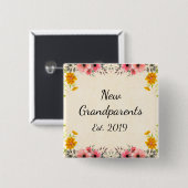 Nieuwe grootouders Est.  Button Floral 2019 (Voorkant /achterkant)