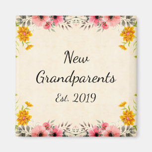 Nieuwe grootouders Est. Floral Magnet 2019