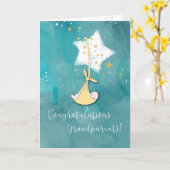 Nieuwe grootouders Gefeliciteerd, Baby in Stars Kaart (Gele Bloem)