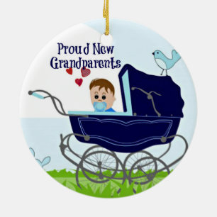 Nieuwe grootouders van de groep - blauw keramisch ornament
