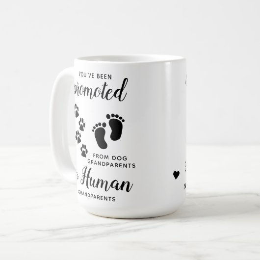 Nieuwe grootouders Zwangerschap Aankondiging Koffiemok (Voorkant links)