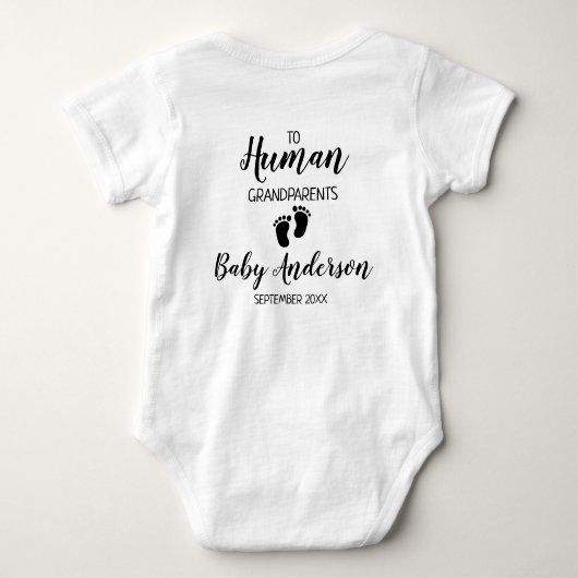 Nieuwe grootouders Zwangerschap Bekendmaking Romper (Achterkant)