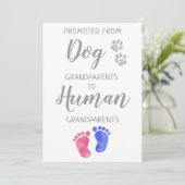 Nieuwe grootouders Zwangerschap uit de hond Aankondiging (Staand voorkant)