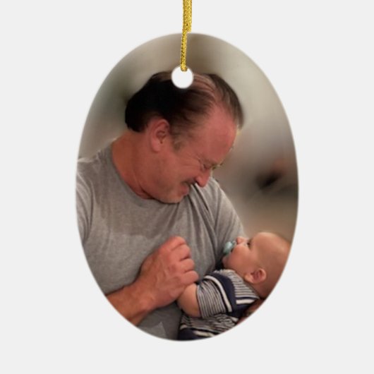 Nieuwe Grootvader Dubbelzijdig Porselein Vakantie Keramisch Ornament (Voorkant)