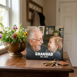 Nieuwe grootvader eerste Vaderdag foto Fotoplaat