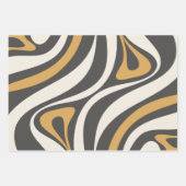 Nieuwe Groove Funky Chic Retro Modern Abstract Inpakpapier Vel (Voorkant)