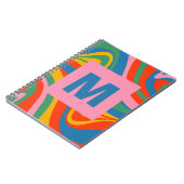 Nieuwe Groove Retro Trippy Kleurrijk Abstract Init Notitieboek (Linkerzijde)